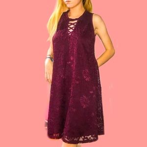 maroon lace dress